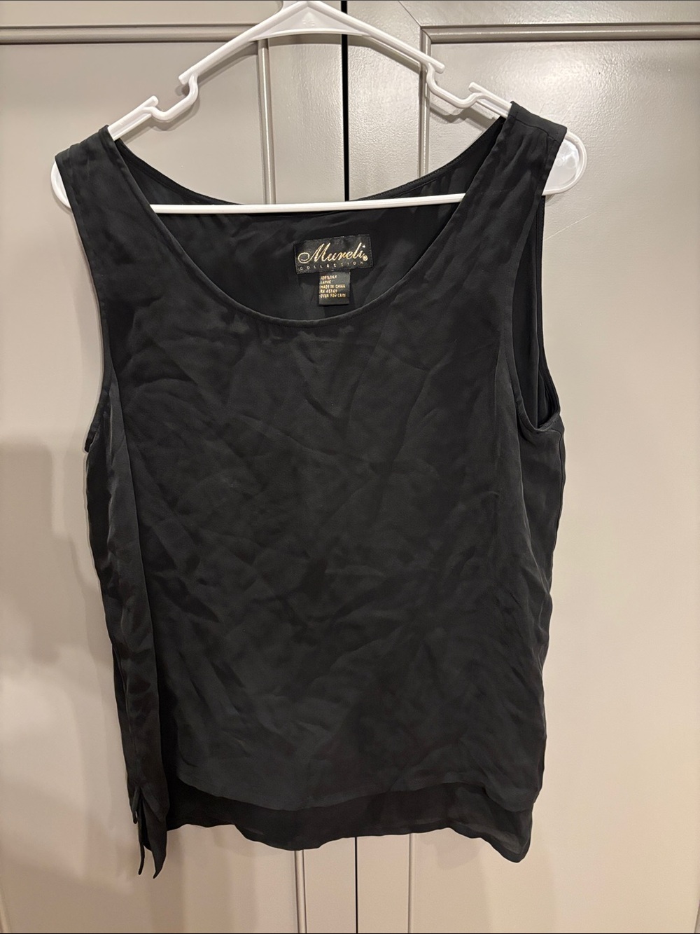 Mureli Collection Black silk top Vintage L